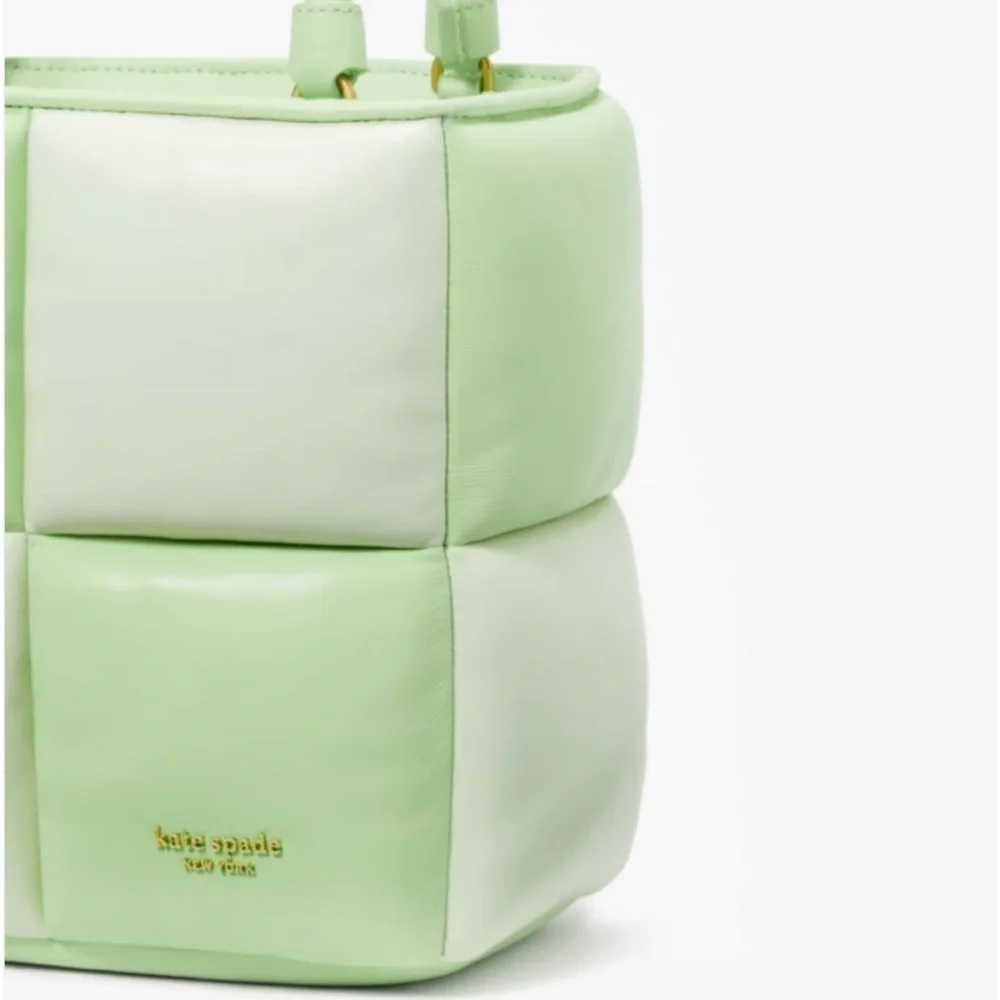 Kate Spade Boxy Colorblocked Tote, Serene Green Multi NWT